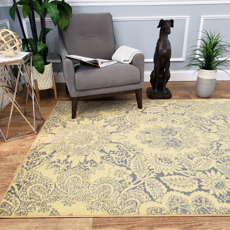 Tapis bleu area majestic Wrobel, Rectangle 5 pi x 6 pi 6 po