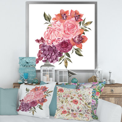«Fall Flower Bouquet, Apple Berries And Leaves III», reproduction d'art sur toile traditionnelle