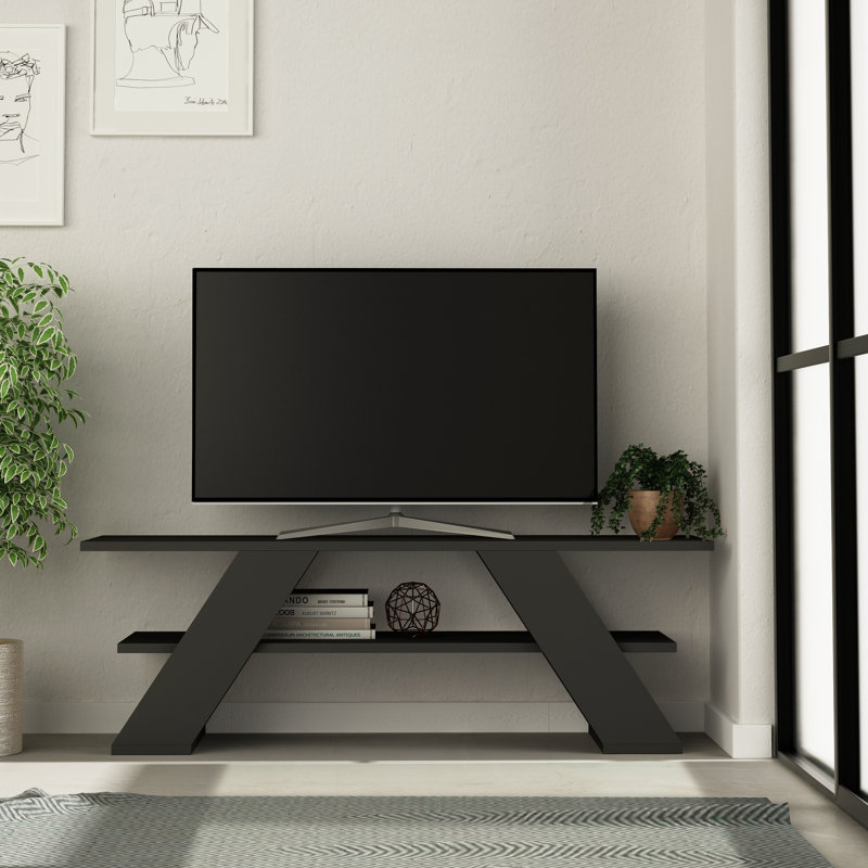 Enrico Modern TV Stand 50" TVs with Open Shelf, Anthracite