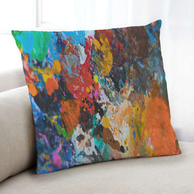 Abstract Paint Splatter 99 Throw Pillow