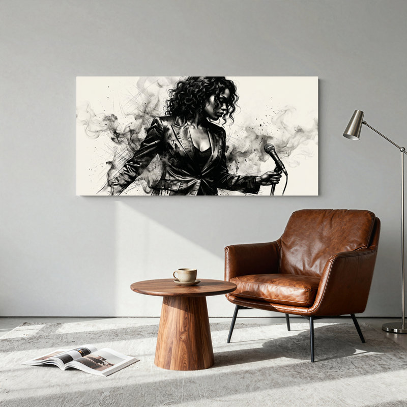 Ensemble de 1 tableau sur toile Smoke Singer, L 40 po x H 20 po, Toile tendue