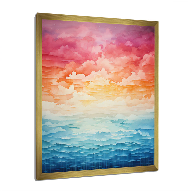 Colourful Sky Photo Infinite Horizons II - Landscape & Nature Wall Decor, H 40 po x l 30 po x P 1,5 po, Cadre photo doré
