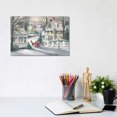 Reproduction d’art « village Sleigh Rider » par George Bjorn