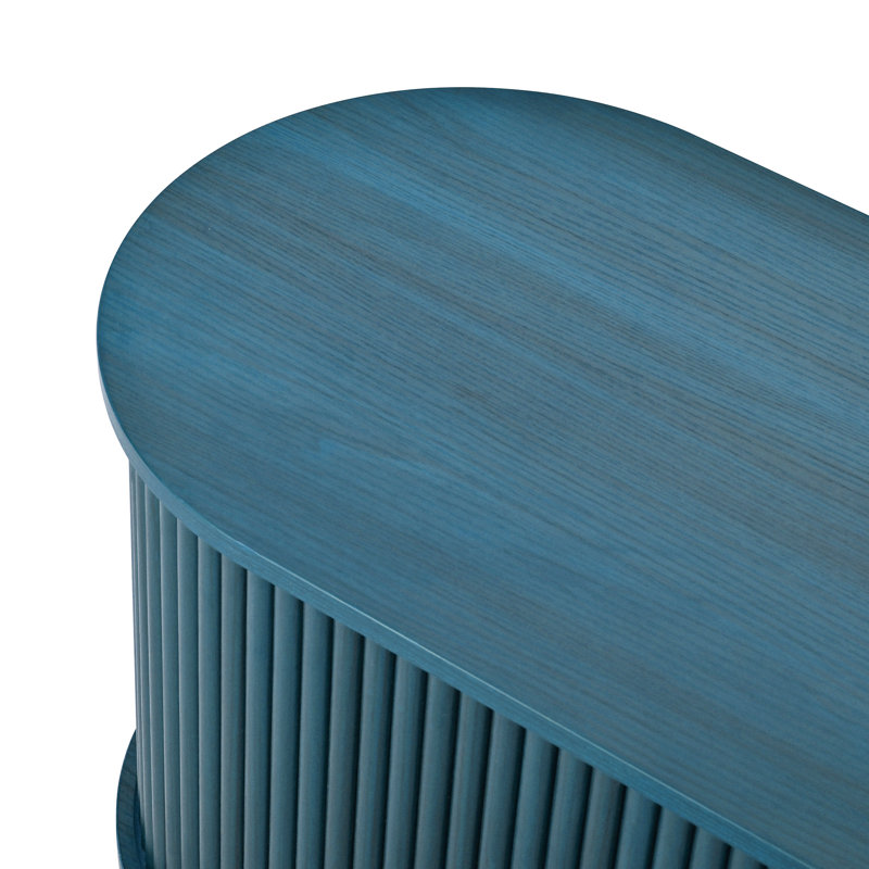 Ensemble de salon 3 pièces avec meuble télé et table basse, Bleu