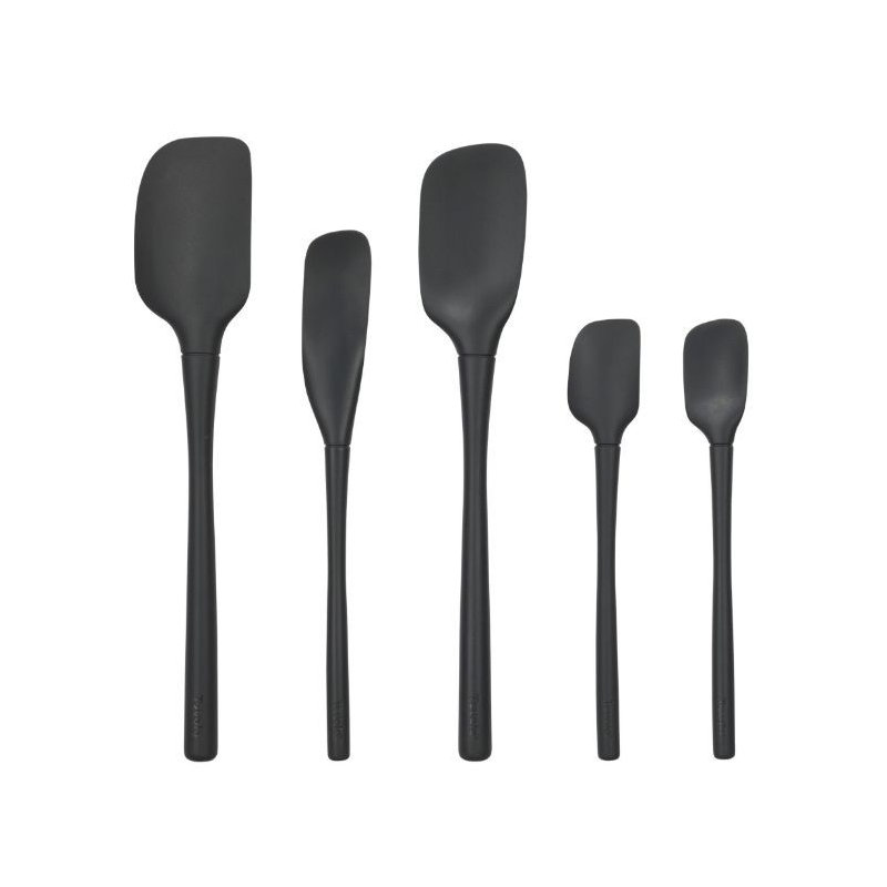 Flex-Core Spatula Silicone Set of 5 - Black, Black