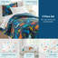 Ensemble de literie pour lit simple 5 pièces Wildkin - édredon, draps et taie d'oreiller 100% coton 