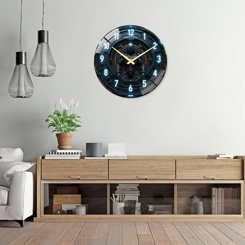 Horloge murale intelligente à DEL - horloge murale moderne en verre 24 po