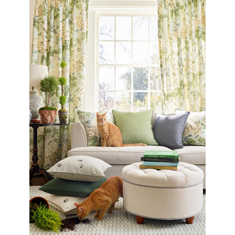 Botanica Highgrove Linen Print Fabric, Winter Sky