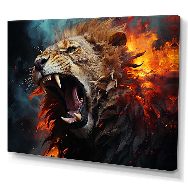 Lions Roaring Echoes I On Canvas Print, 24" H x 32" W x 1" D, Wrapped Canvas