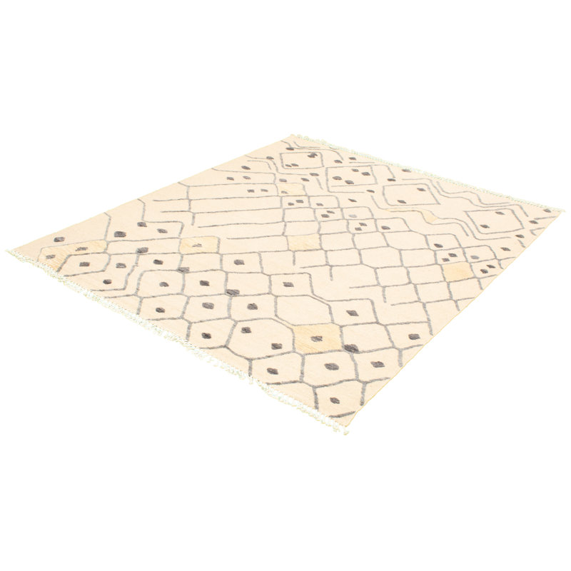 Tapis ivoire 8 pi 4 po x 9 pi 6 po main-noué la
