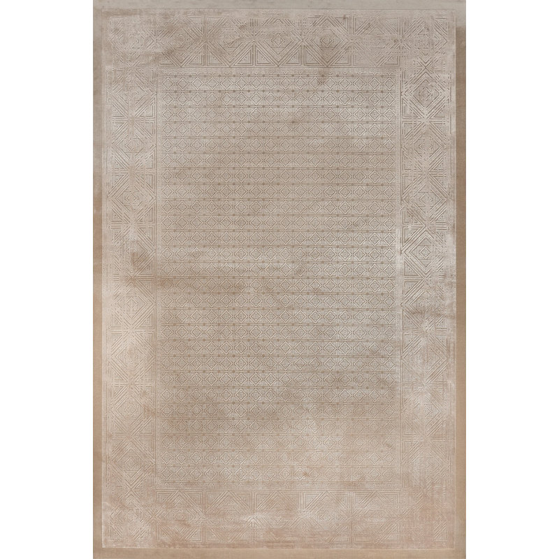 Tapis tissé brun à motif numérique antidérapant lavable à la machine
