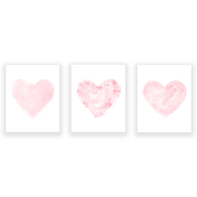 Aquarelle romantique, 3 impressions sur papier sans cadre