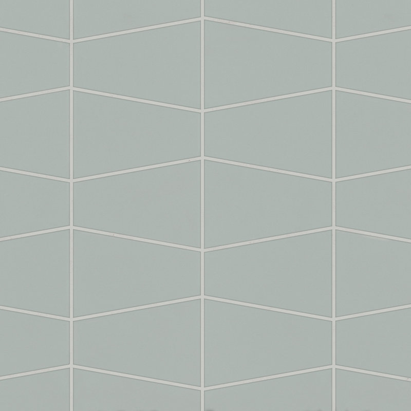 Marin Trapezoid Matte Porcelain Mosaic Tile, Aloe Green