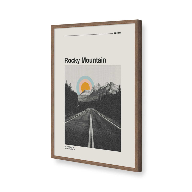 «Rocky Mountain Travel» par Garima Dhawan, reproduction d'art sur toile, Brun, H 32 po x l 24 po, Cadre à joints visibles