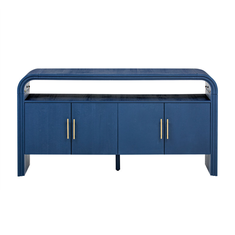 Buffet de salle à manger avec placage en sapin traité, convient au vestibule, au couloir, au salon et au couloir, Marine