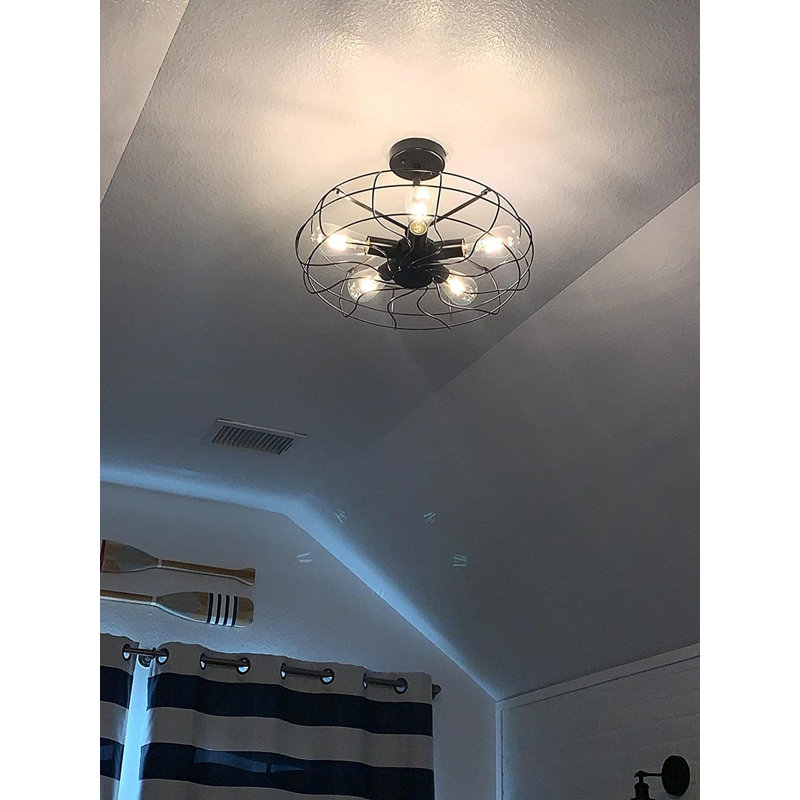 Grande cage en métal, 5 lumières Vercelli
