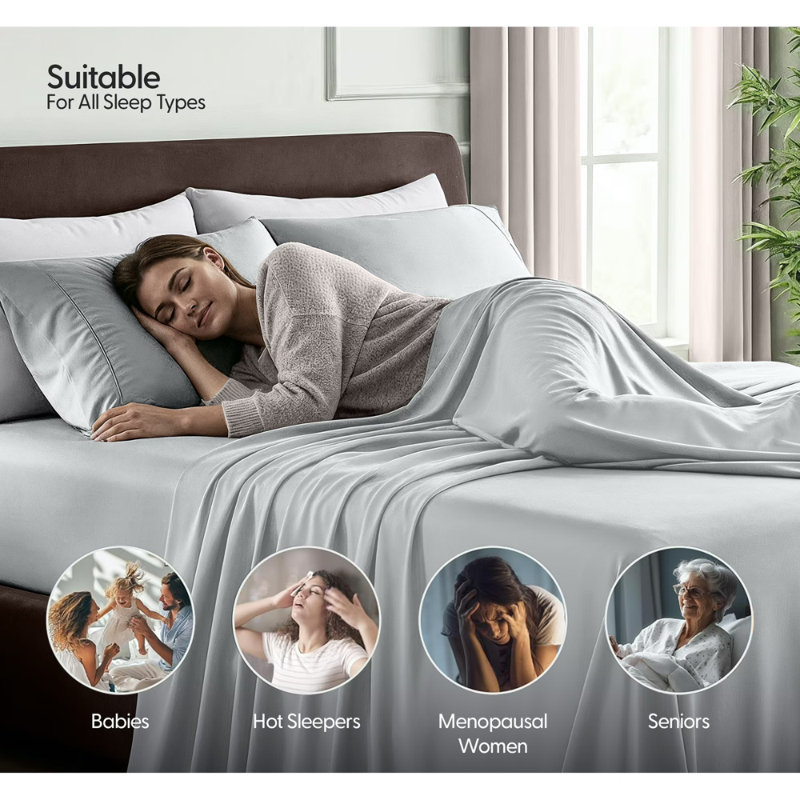Beddora 4 Piece Bed Sheet Set Northern Droplet – Ultra Soft Double Microfiber, Deep Pocket Fitted Sheet, Wrinkle & Fade Resistant, Hotel Quality Bedding, Breathable & Durable