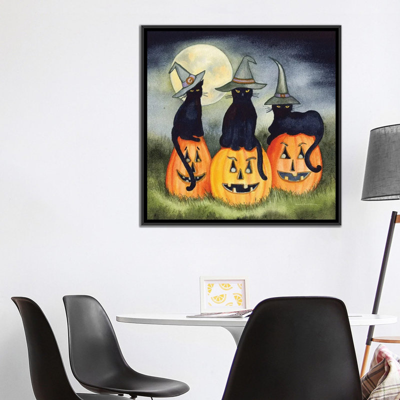 «Haunting Halloween Night II», reproduction d'art sur toile encadrée, H 37 po x l 37 po, Noir