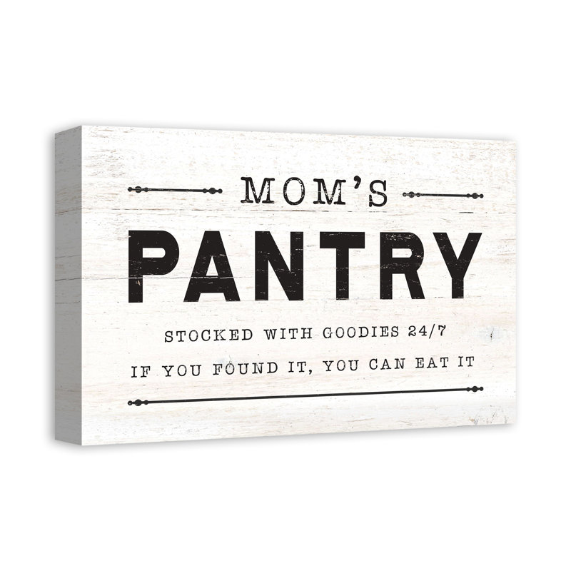 «Mom's Pantry», art textuel sur toile tendue