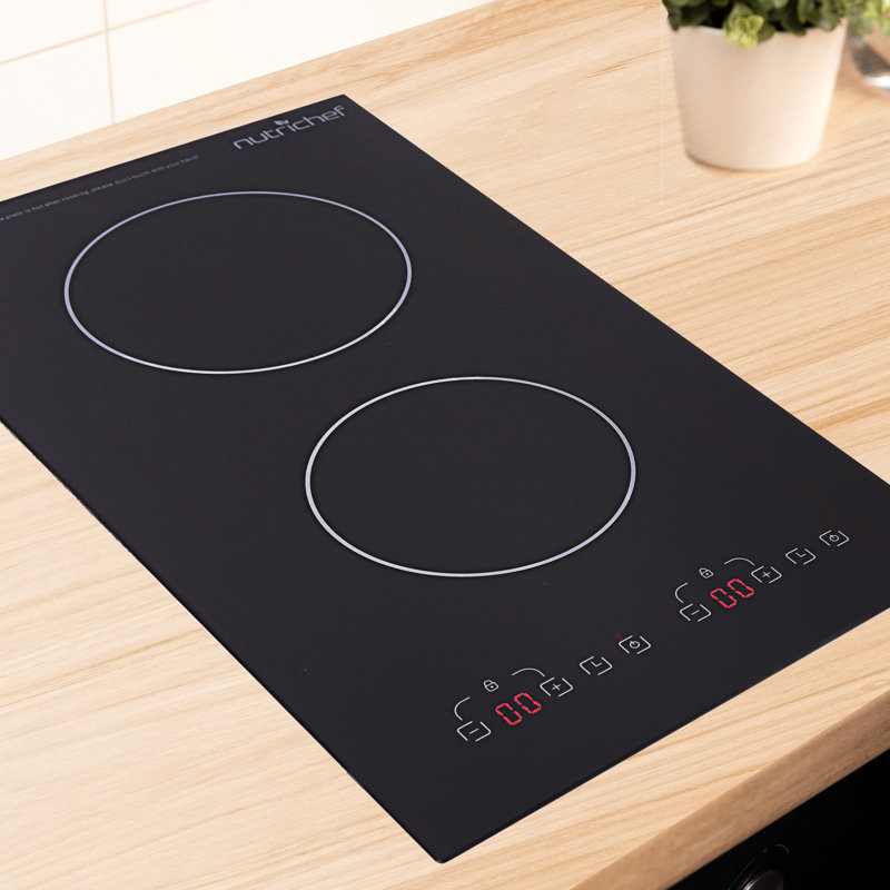 Plaque de cuisson à double induction - brûleur de comptoir double avec affichage numérique, réglages de température réglables