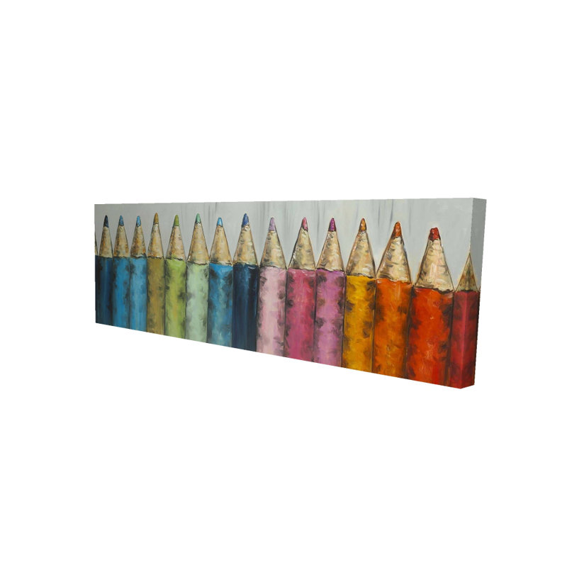 Crayons à colorier - reproduction sur toile, H 20 po x l 60 po x P 1,5 po