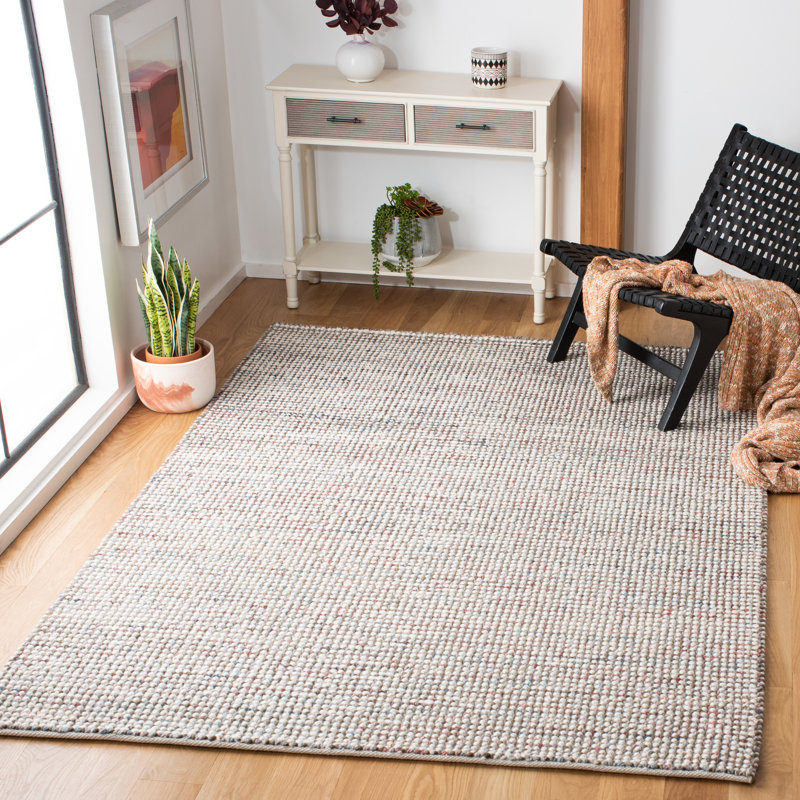 Vermont Hand Woven Wool Solid Color Rug, Rectangle 4' x 6'