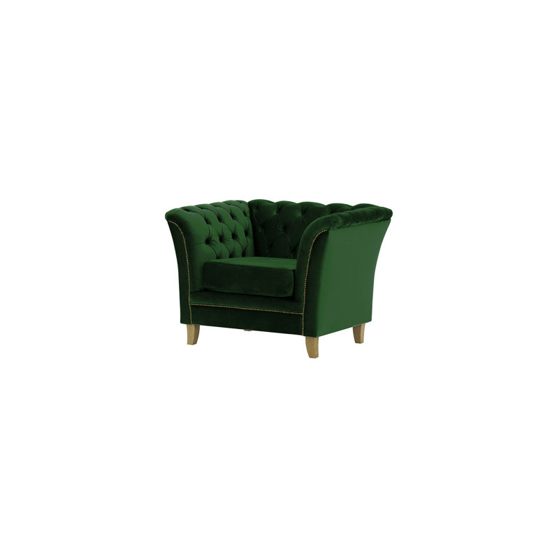 Marilyn Velvet Armchair, Dark Green, Like Oak