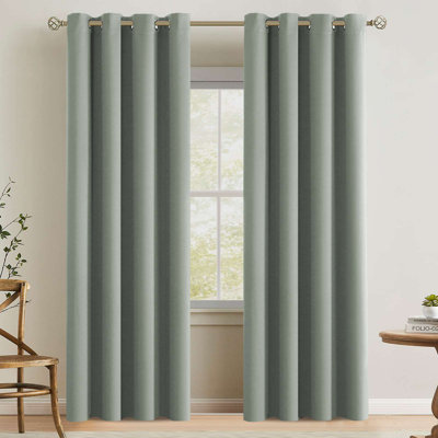 Blackout Curtains for Bedroom 42"/52" Wide Black Out Curtains Thermal Insulated 100”/120“/180” Wide Long Blackout Curtains for Living Room Outdoor Privacy Energy Saving Curtains for Patio Door Grommet 1 Panel