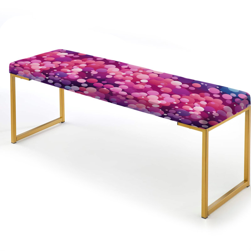 Banc rembourré à pois dorés, Poupart dégradé à pois mauve illusion