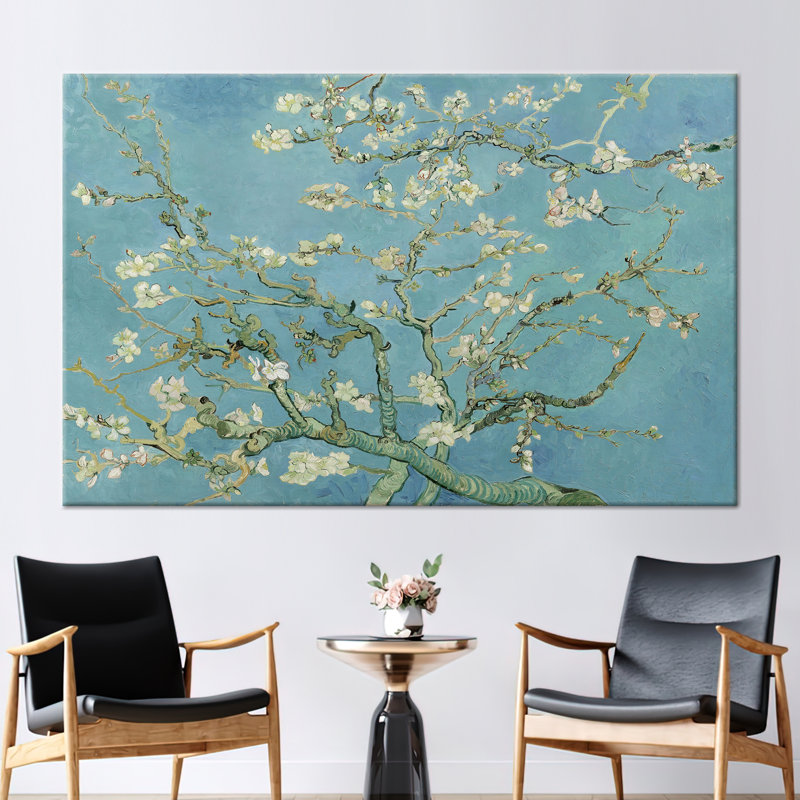 Toile d'arbre, toile d'amandier en fleurs, affiche célèbre, toile d'art fleur d'amandier, affiche de Vincent Van Gogh, art mural botanique,