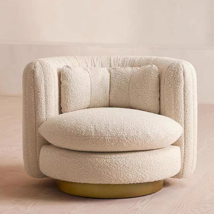 Upholstered Boucle Swivel Accent Chair