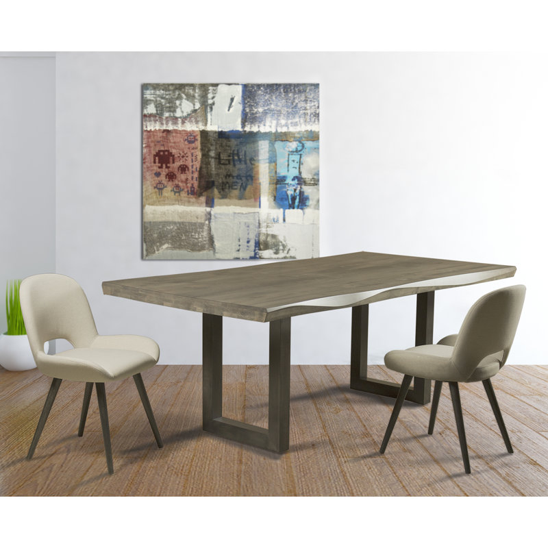 Maple Solid Wood Dining Table, Flax, 29" H x 72" W x 42" D