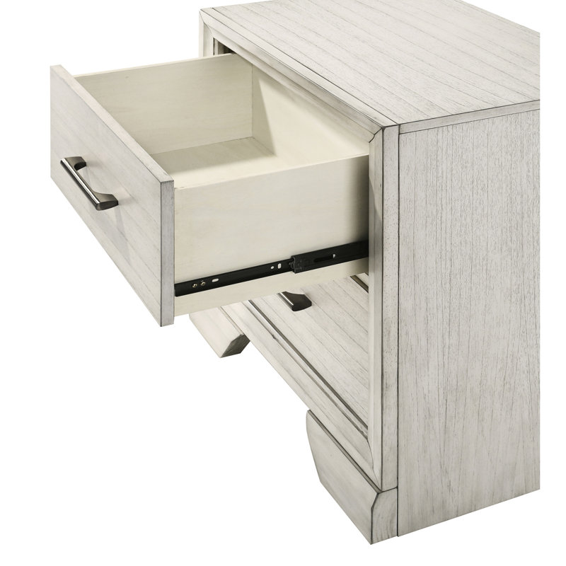 Table de chevet en bois massif - Deux tiroirs pour la décoration de chambre à coucher