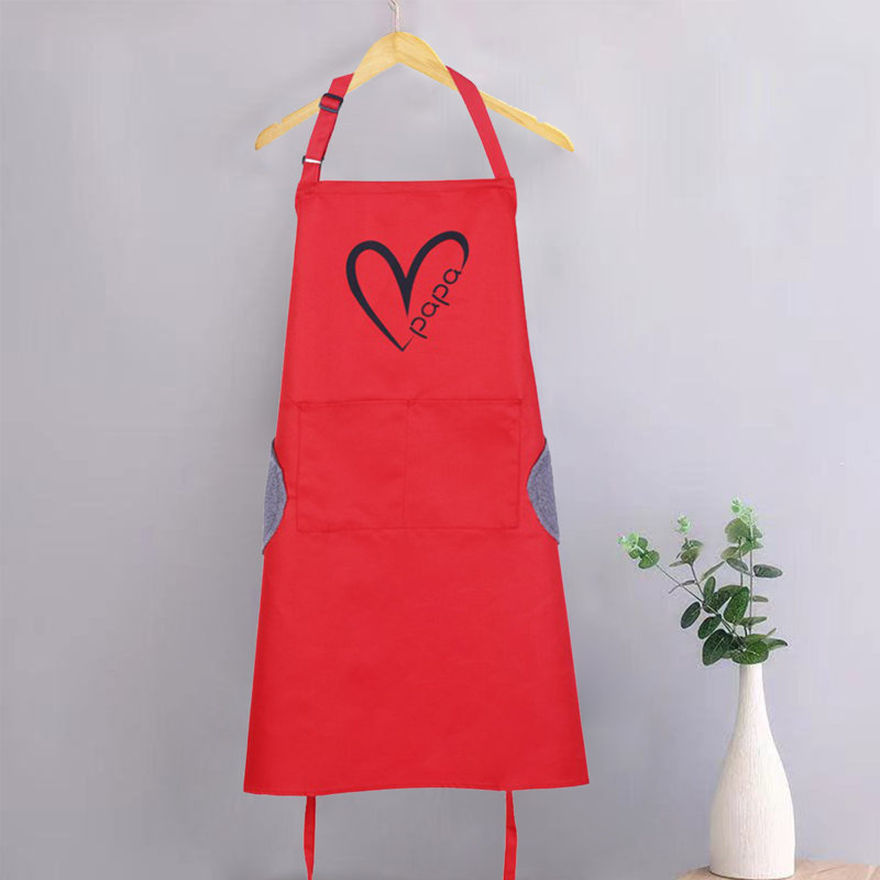 Tablier en polyester, L 33,5 po x l 28,7 po, Rouge