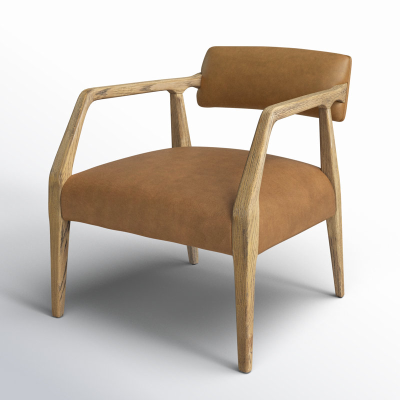 Tyler 22" Armchair, Nubuck Cognac Top Grain Leather