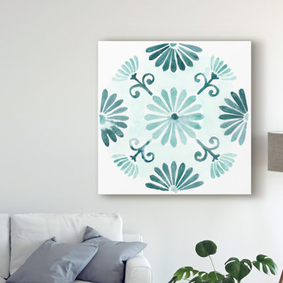 « aqua médaillons i », reproduction de peinture à l’acrylique sur toile tendue