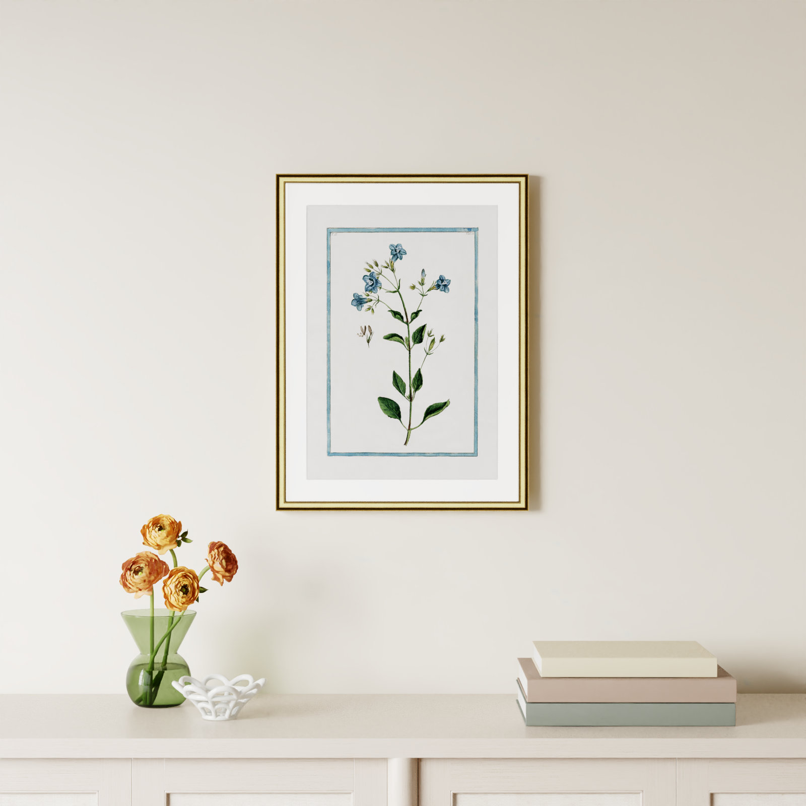 Shabby Elegance Botanical II - Framed Art, Gold Framed, 18.25" W x 24.25" H