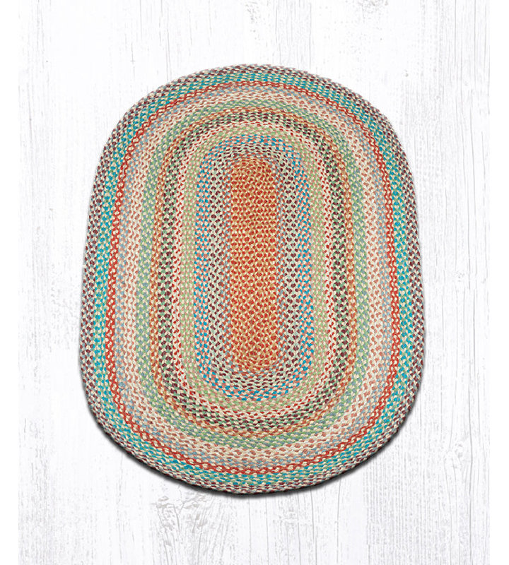 Tapis décoratif ovale en jute tressé à la main de style rustique, 3 pi x 5 pi