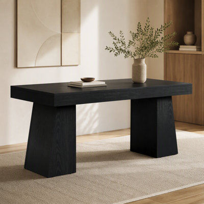 55" Executive Desk, Modern Computer Desk Workstation Desk with Double Trapezoidal Base