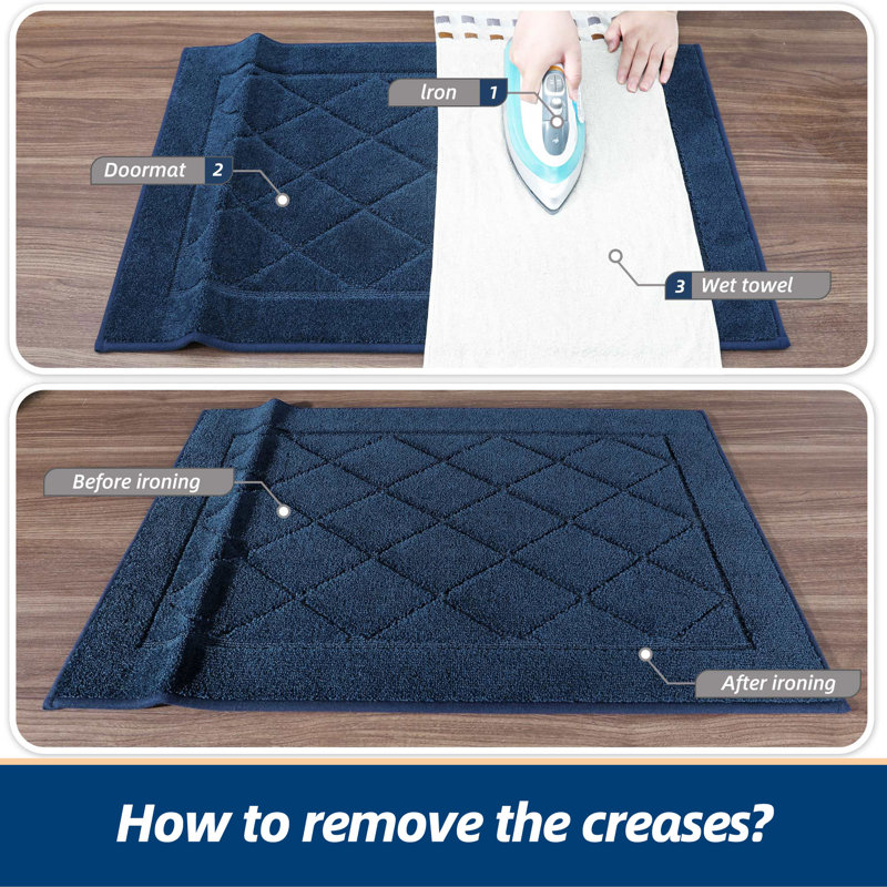 Non-Slip Indoor Doormat, 81.3cm W x 121.9cm L, Navy Blue