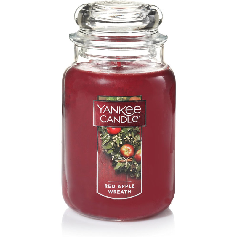 Red Apple Wreath Scented Jar Candle