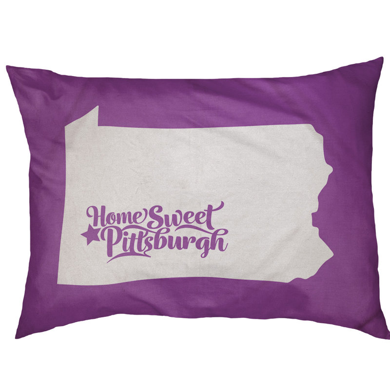 Coussin d’intérieur pour chien pittsburgh pennsylvanie, Grand (l 50 po x P 40 po x H 7 po), Violet