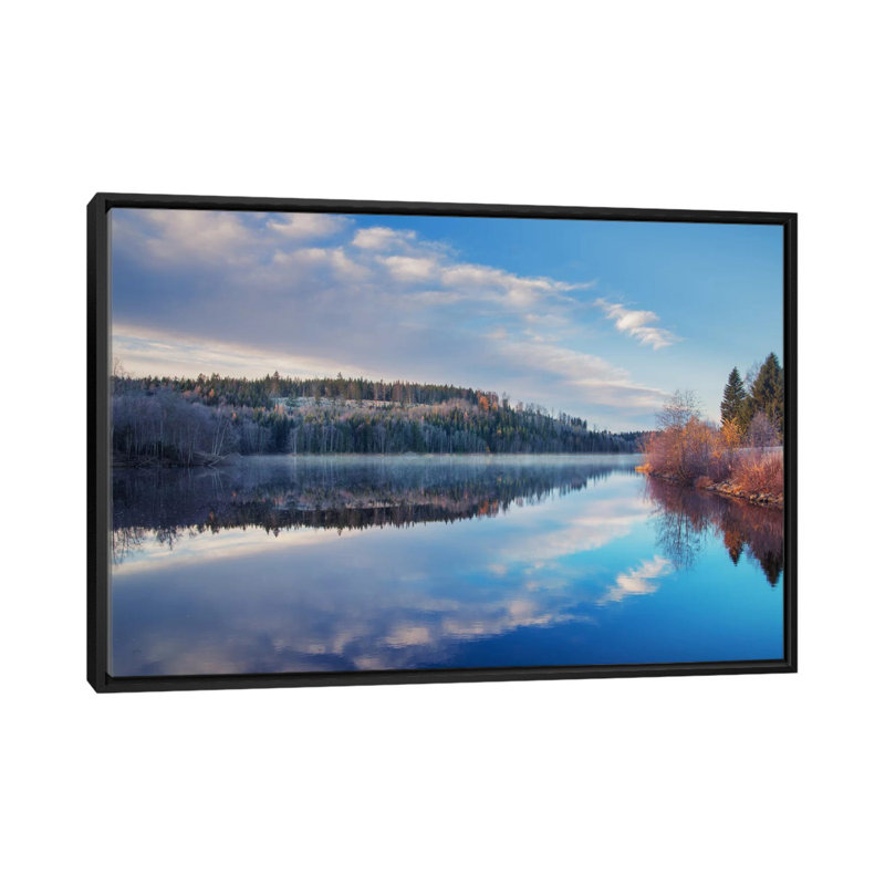 " Late Fall " by Andreas Stridsberg, 18" H x 26" W x 1.5" D, Black Framed Canvas