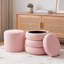 Ensemble de 2 repose-pieds rond avec repose-pieds Boucle (rose) avec couvercle de rangement amovible-134369284