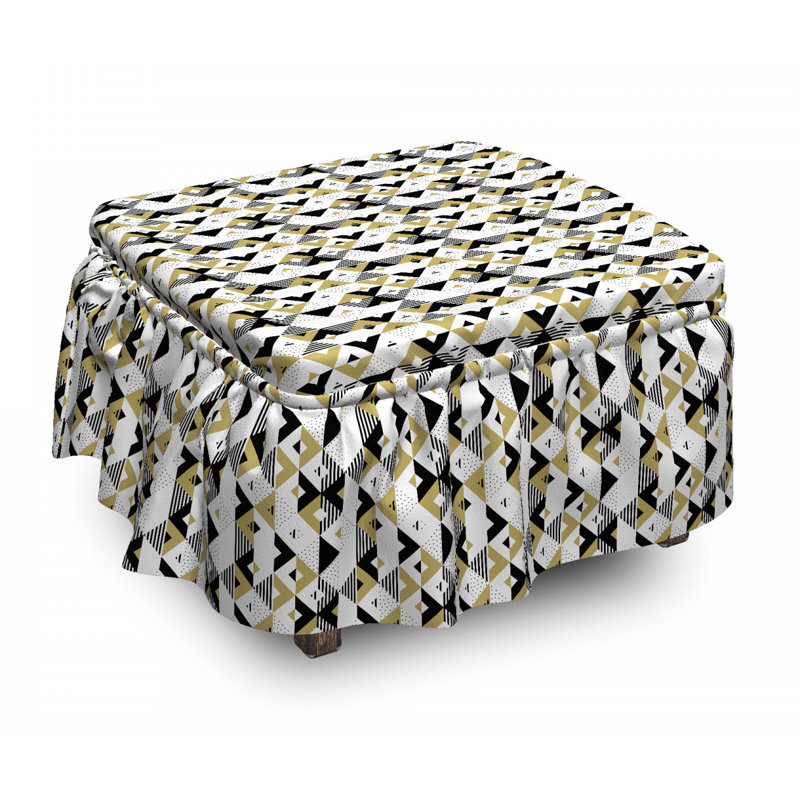 Housse pour repose-pieds triangles et rayures