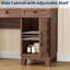 Bureau de coiffeuse avec miroir lumineux, plateau en verre, station de charge, tiroirs de rangement, tabouret rembourré Farmhouse-430041934