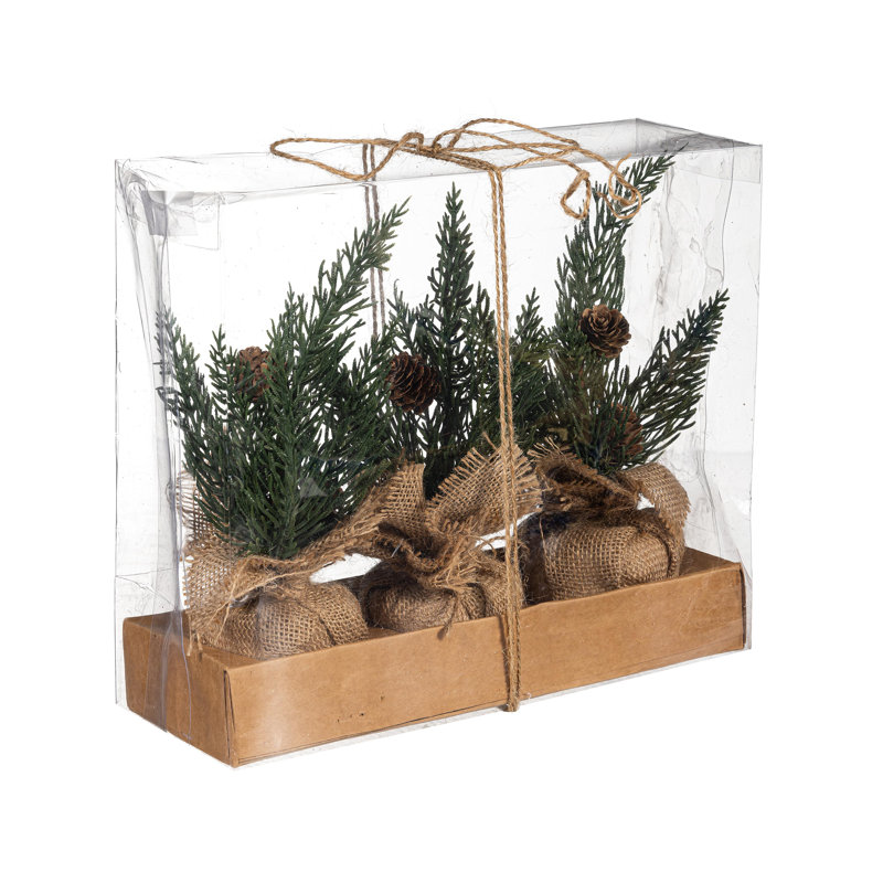 Mini-table décorative en forme de mini sac en toile de jute, ensemble de 3