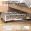 Rangement sous le lit avec roulettes, contenants de rangement sous le lit avec couvercles transparents, blanc-1457088482