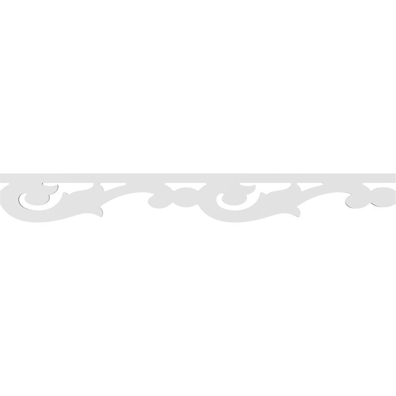 6"H x 5/8"P x 48"L Jerome Architectural Grade PVC Running Trim, 6" H x 48" W x 0.63" D