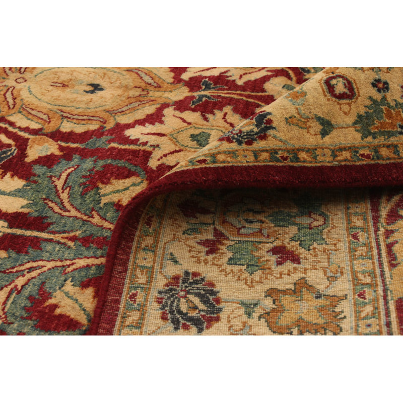 Tapis décoratif en laine noué à la main de conception unique de style perse noué à la main new age paktoré de 4 pi 7 po x 7 pi 3 po